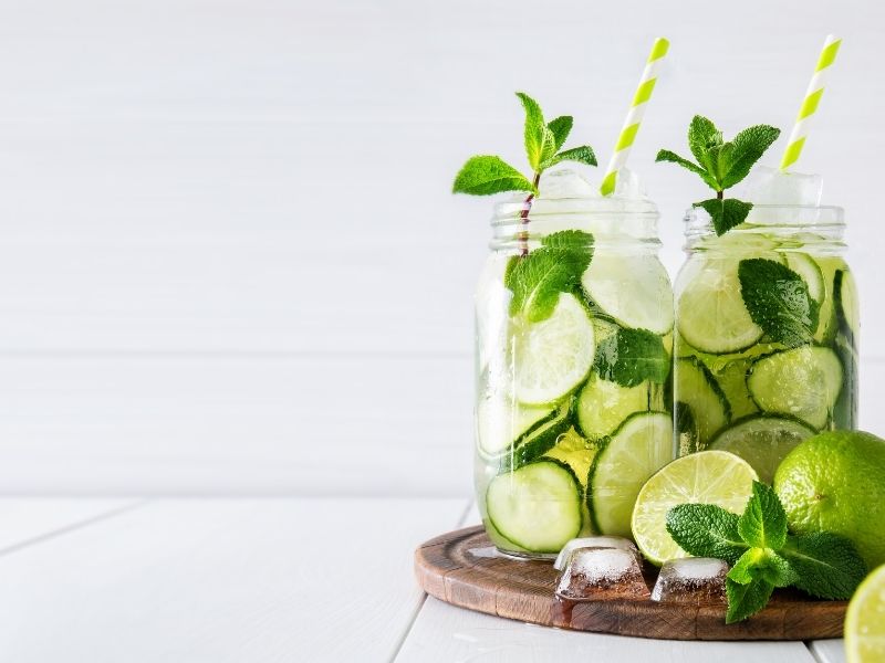 Mint ginger detox water