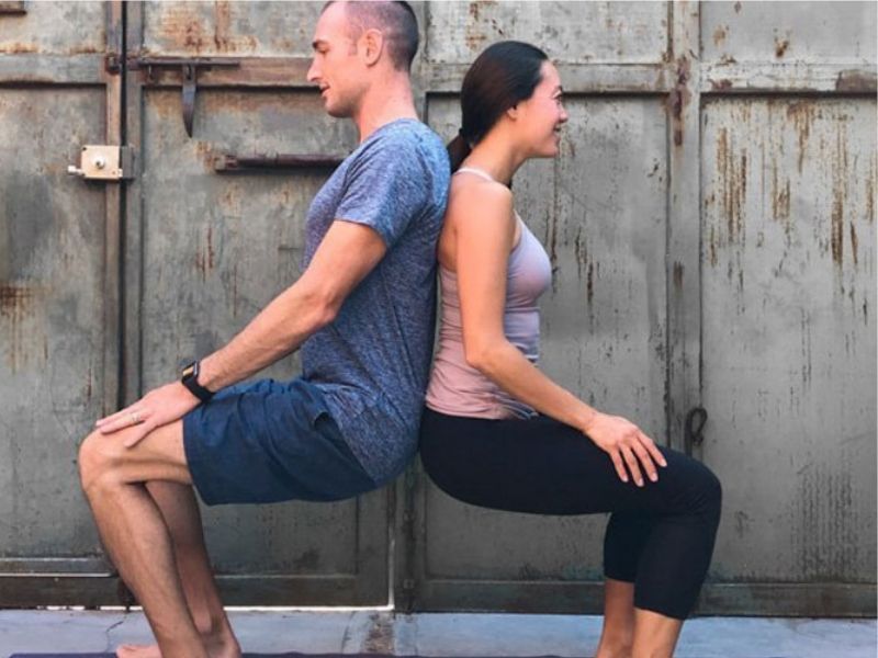 double chair pose yoga