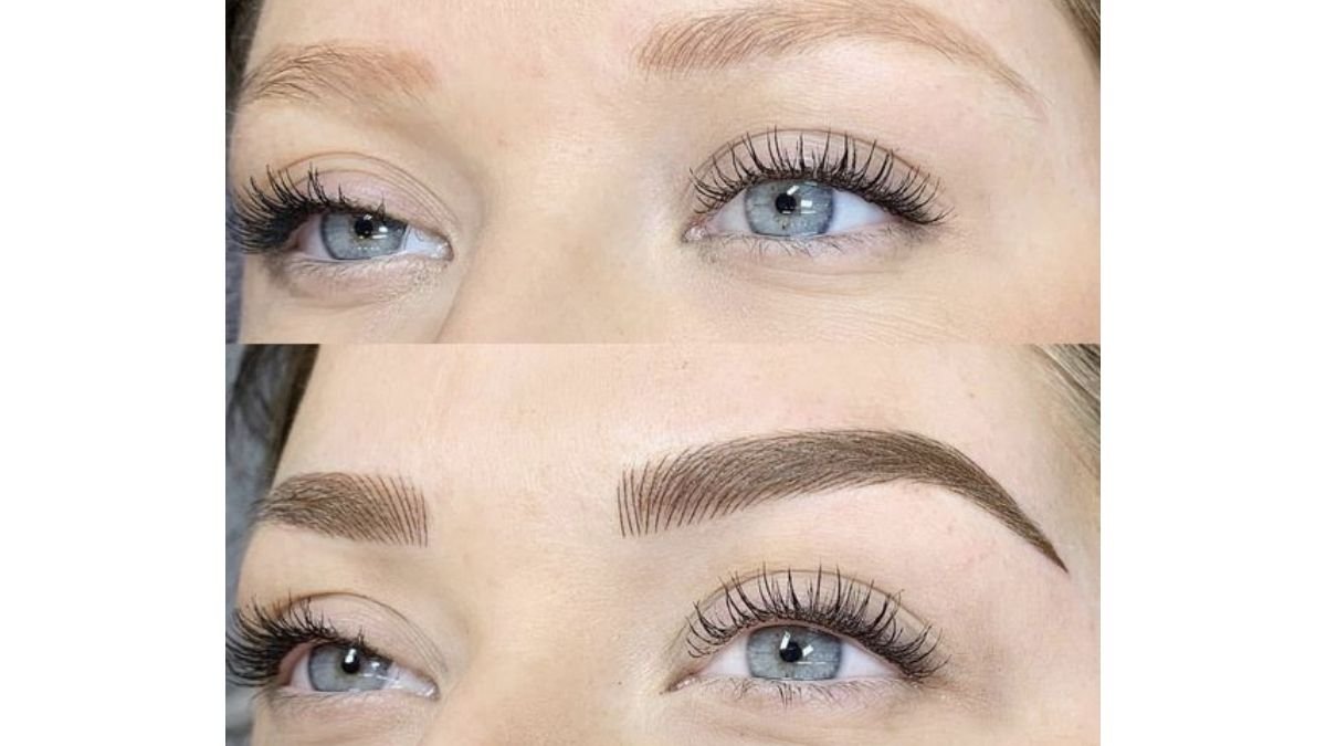 microblading supercilium ante et post